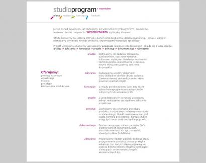 Studio Program. Wzornictwo przemysłowe, wizerunek rynkowy firm i produktów
