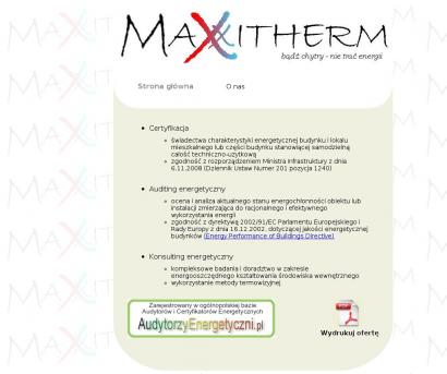 Maxitherm. Certyfikacja i auditing energetyczny